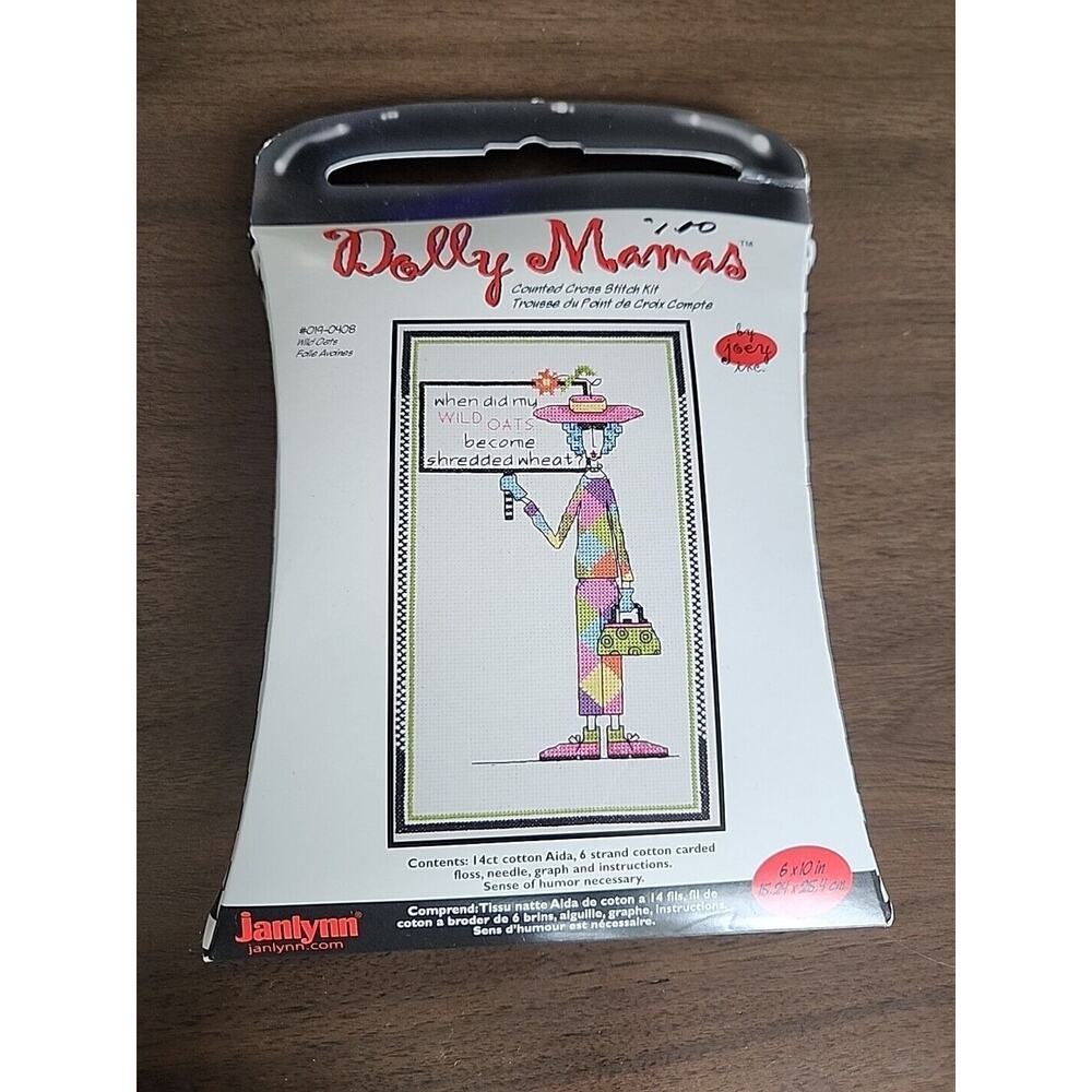 Janlynn Dolly Mamas Counted Cross Stitch Kit WILD OATS 6" x 10" NEW Complete Pkg